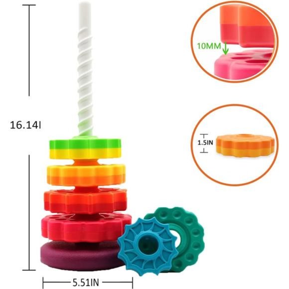 Baby Spin Stack Toy, Stacking Toy for Kids, Baby Spinning Stacking Toy - Picture 3 of 7